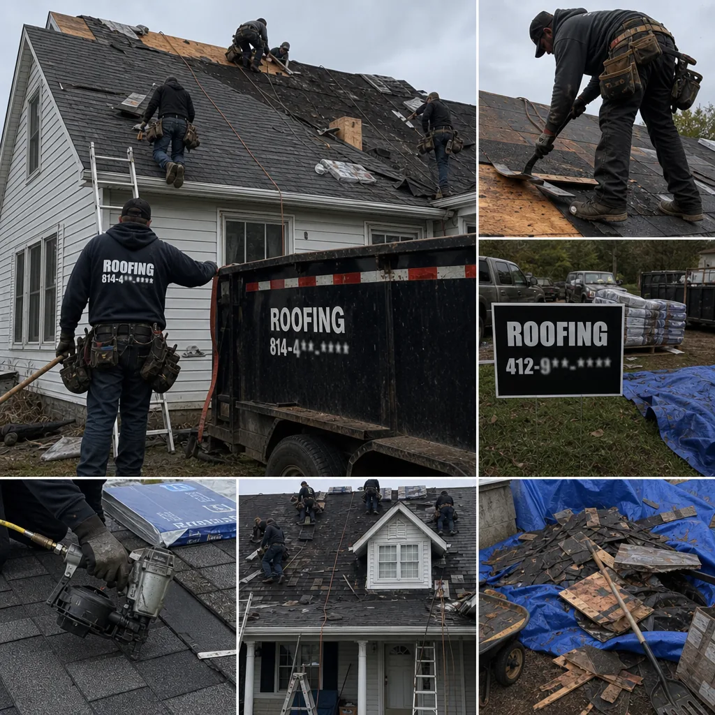 NW Pennsylvania roofing crew completing a roof replacement